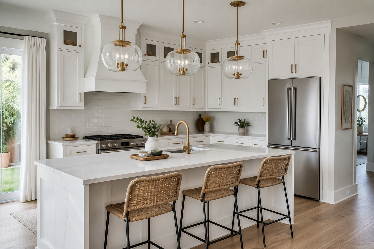 Kitchen prepared for a rental listing